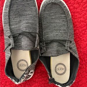 Hey Dude Women's Black and White Loafers